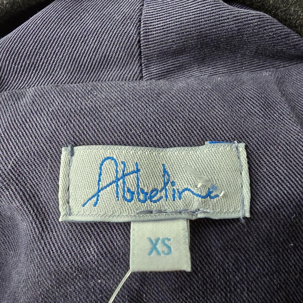 Abbeline Jacket Womens XS Navy Blazer Tencel Open Front Draped Lined Short Twill - Picture 7 of 11